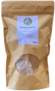 Kubisches Halitsalz Brocken 2–5 cm, 1 kg Standbeutel